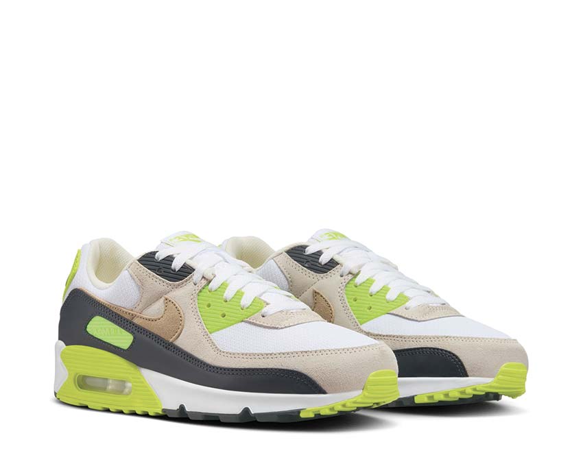 Nike Air Max 90 White / Khaki - Cyber - DK Smoke Grey DM0029-107