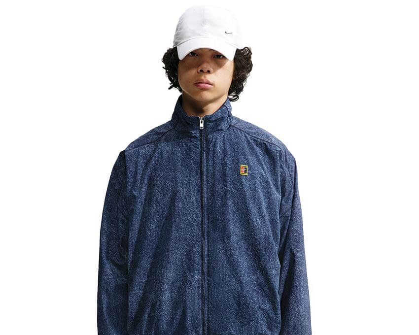 Nike Club Rules Full Zip Jacket Aop Work Blue — men's streetwear zip jacket AOP blue