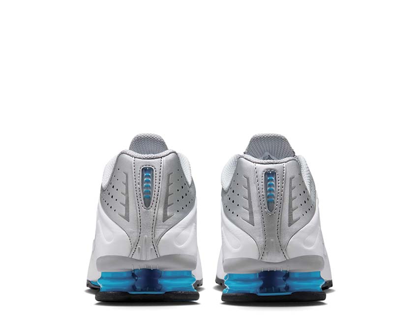  Nike Shox R4 Metallic Silver / Blue Lagoon - White HQ1988-005 