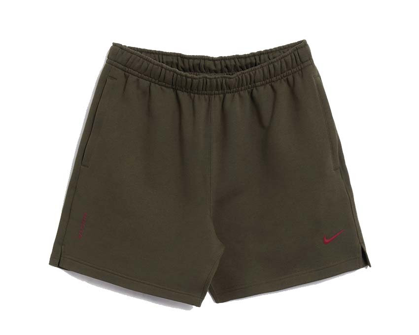 Nike x Drake NOCTA Fleece Short Cargo Khaki / Team Red FQ0408-325