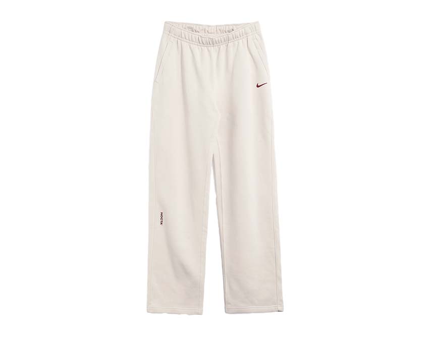 Nike x Drake NOCTA Open Hem Fleece Pants Beige / Team Red FZ4675-104 