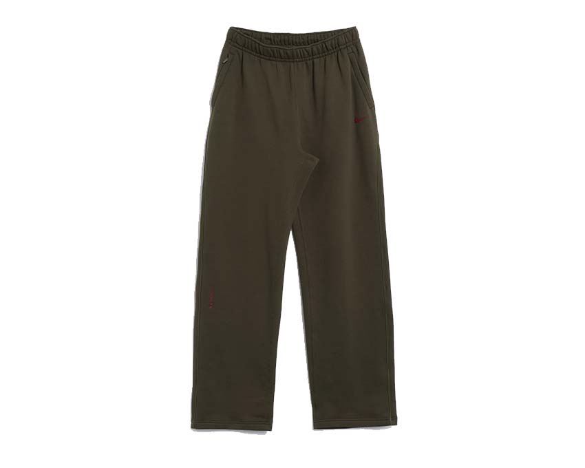 Nike x Drake NOCTA Open Hem Fleece Pants Cargo Khaki / Team Red FZ4675-325