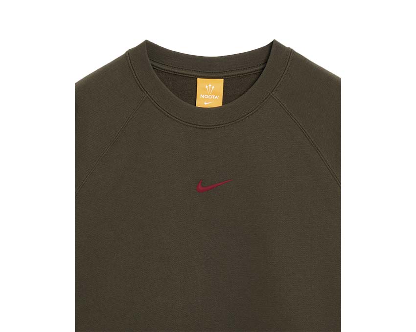 Nike x NOCTA CS Fleece Crewneck Cargo Khaki / Team Red FN8160-325