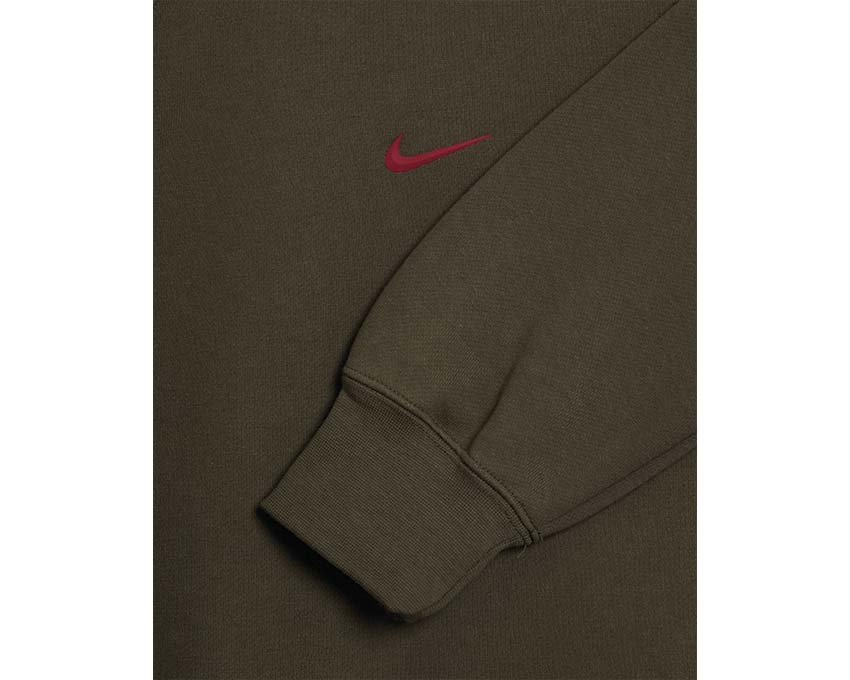 Nike x NOCTA CS Fleece Crewneck Cargo Khaki / Team Red FN8160-325