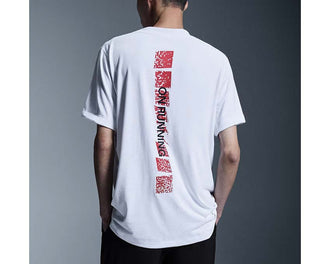 On Train-T Graphic White espalda — camiseta entrenamiento secado rápido hombre On