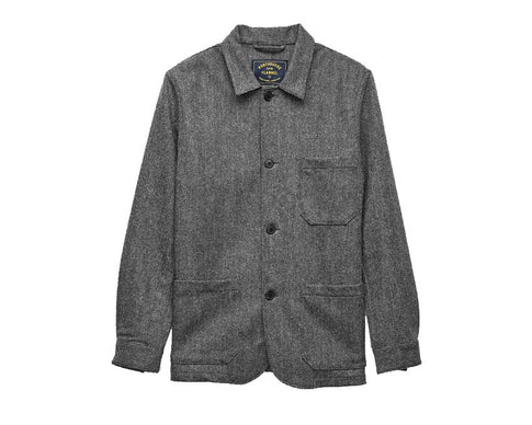 Portuguese Flannel Labura Herringbone Wool Grey AW25.048