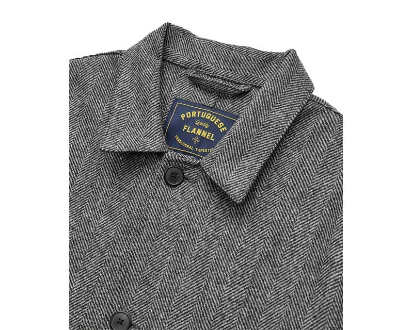 Portuguese Flannel Labura Herringbone Wool Grey AW25.048