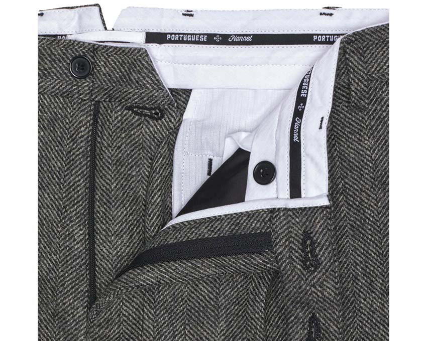 Portuguese Flannel Wool Herringbone Trousers AW25.043