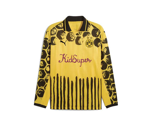  Puma KidSuper BVB LS Retro Shirt Faster Yellow-PUMA Black 782753-02 