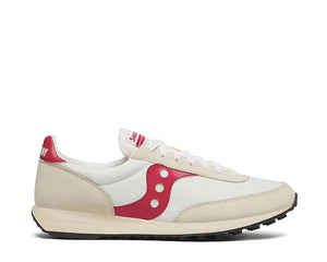 Saucony Trainer 80 White Red — men's running breathable mesh upper