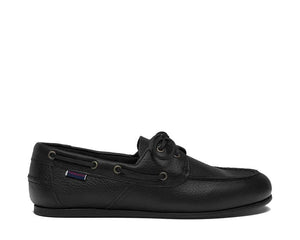 Sebago Owen Tumbled "Black" - mocassin bateau femme - vue de face