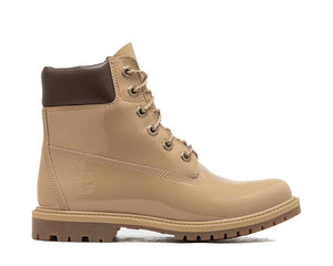 Timberland Premium 6 Inch Waterproof Boot Wheat Patent Leather — boot femme cuir verni imperméable