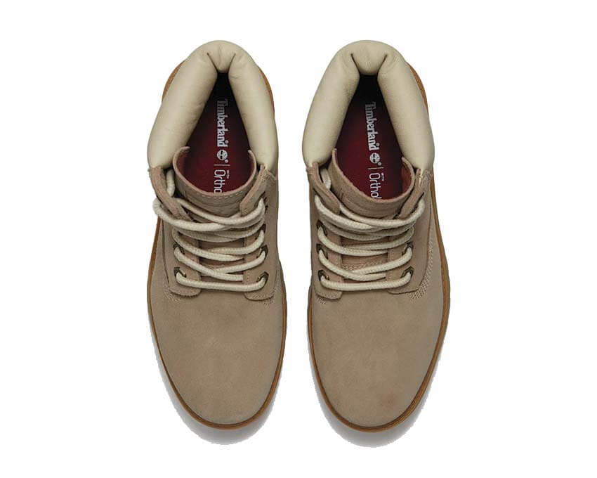 Timberland Stone Street 6 Inch Boot dettaglio — tomaia e lacci boot donna impermeabile