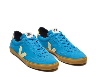 Veja Volley Suede Egee Sun vista laterale — scamosciato premium