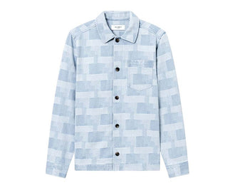 Les Deux Layton Denim Jacquard Overshirt — chaqueta unisex denim jacquard oversized