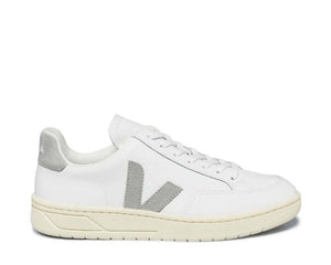 Veja V-12 Leather White Light Grey — men's sneaker eco-friendly leather
