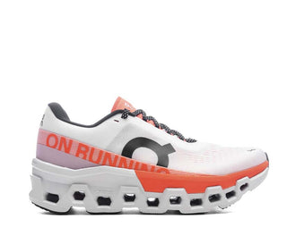 On Cloudmonster 2 White/Flame — scarpa running uomo ammortizzazione CloudTec massima