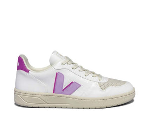 Veja V-10 CWL White Orchid Ultraviolet — women's sneaker leather-free canvas eco