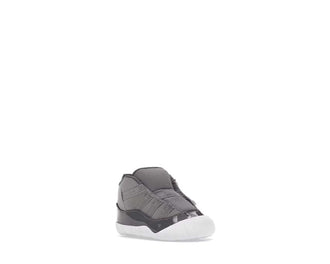 Jordan 11 Baby PS Medium Grey vista laterale — vernice pelle bebè PS