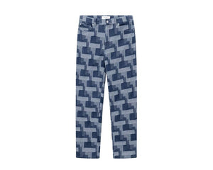 Les Deux Ryder Jacquard Jeans Light Denim Blue — men's jeans jacquard straight cut