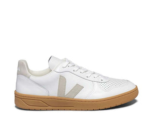 Veja V-10 Leather Extra White Natural — Damen-Sneaker nachhaltiges Leder
