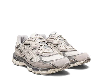 Asics Gel NYC Oyster Grey vista lateral — parte superior de malla