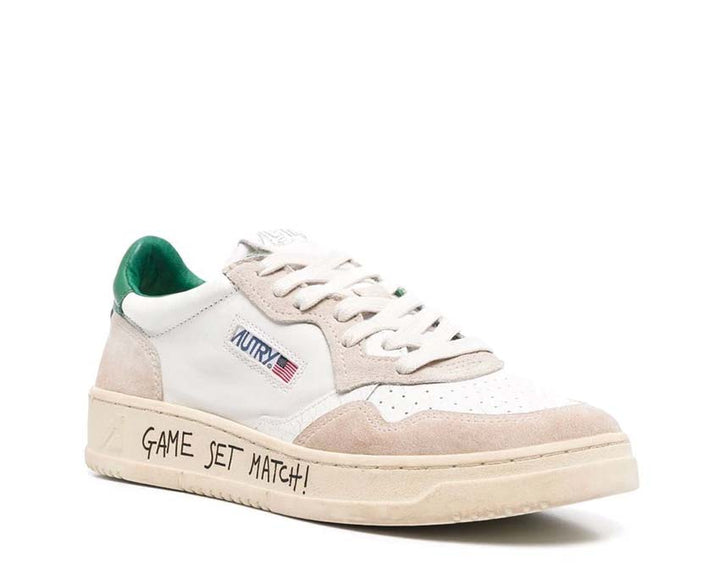 Autry Medalist Low Write / Crack White / Green AULMWC07