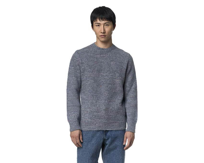 K-Way Chad Buttoned Yarn Pullover "Azure Blizzard Combo" - pull homme - vue 2