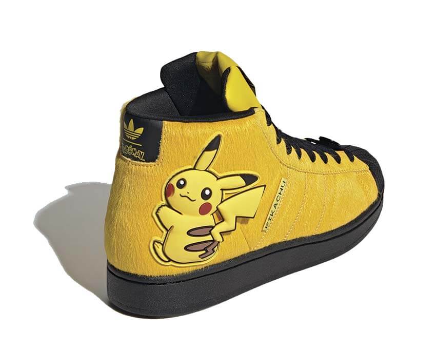 Adidas Pokémon Superstar II Mid "Pikachu" Yellow / Core Black - sneakers montantes unisexe - vue 4