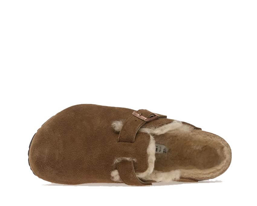Birkenstock Boston Shearling Suede Leather "Dark Tea"