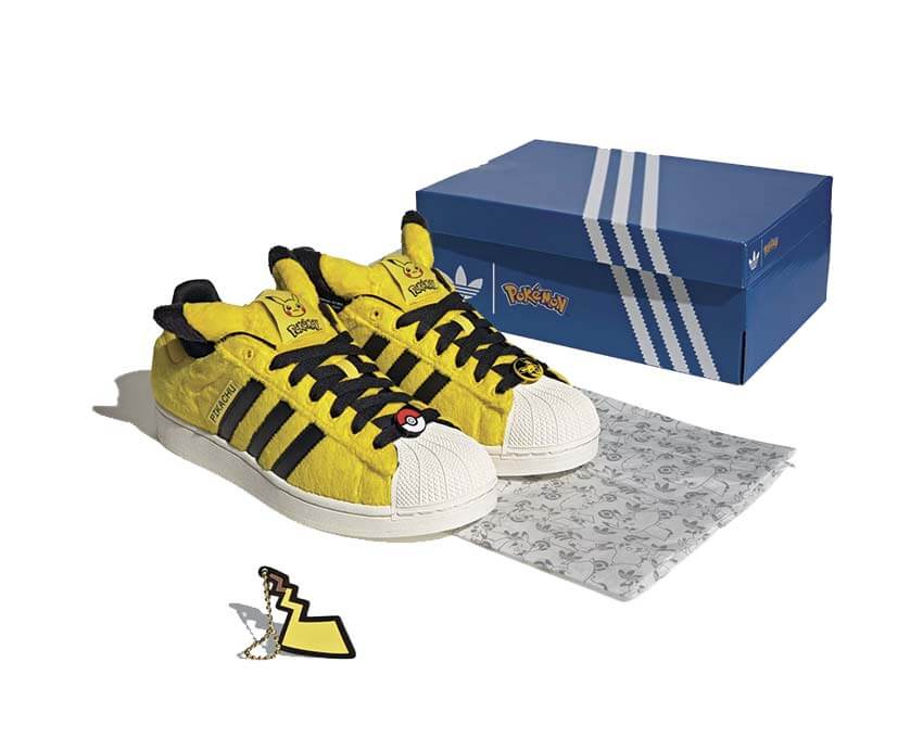 Adidas Pokémon Superstar II "Pikachu" Yellow / Core Black - sneakers unisexe - vue 3