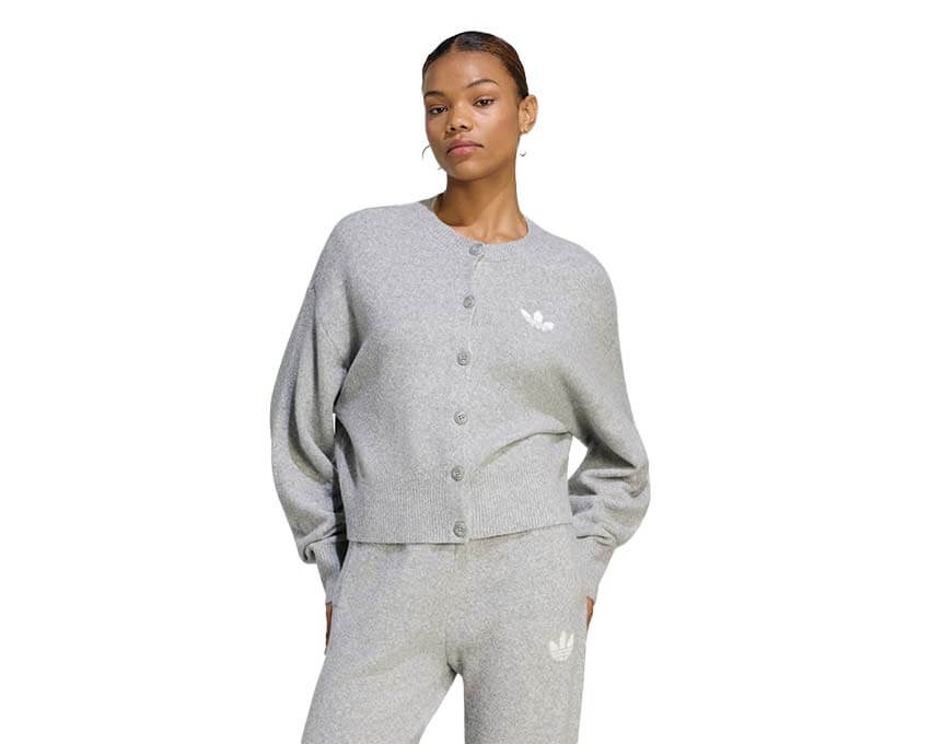 Adidas Essentials Knit Cardigan "Medium Grey Heather"