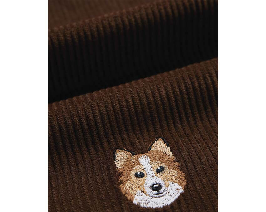 Portuguese Flannel Lobo Brown Embroidery