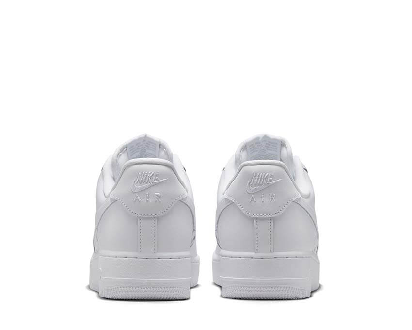 Nike Force 1 '07 Edge blanc — sneakers cuir étoiles deubré argenté