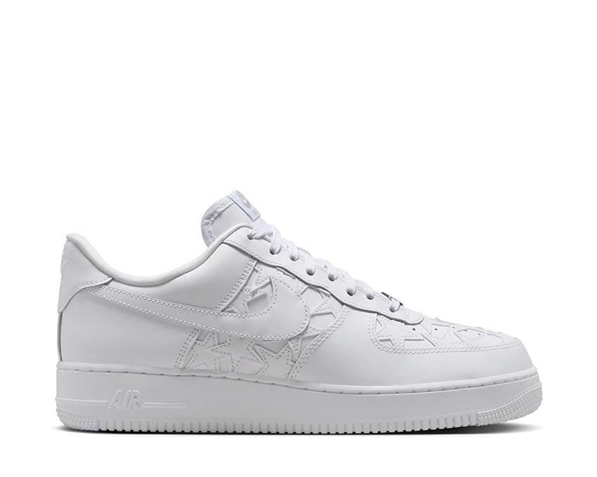 Nike Force 1 '07 Edge blanc — sneakers cuir étoiles deubré argenté