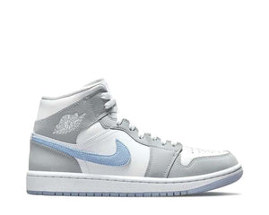 Jordan Jordan 1 Mid White Aluminium Wolf Grey — sneaker mujer blanco gris