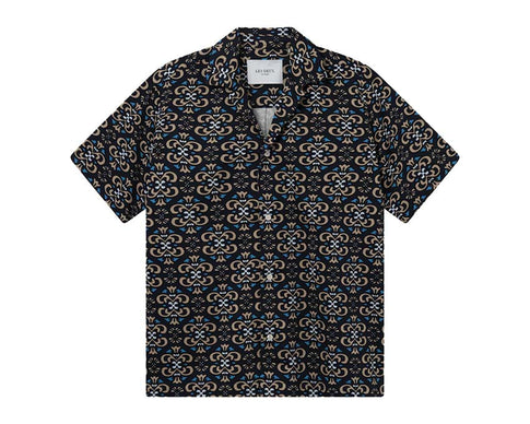 Les Deux Hendrix AOP SS Shirt Dark Navy LDM401080