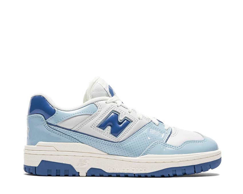 New Balance 550 Patent Leather Chrome Blue / Agate - Sea Salt BB550YKE