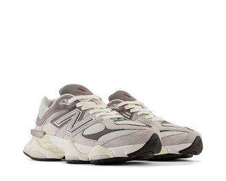 vista lateral — New Balance 9060 gris cloud castlerock mesh caña
