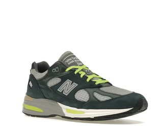 New Balance 991v2 Patta Sea Moss vista lateral — detalles exclusivos Patta