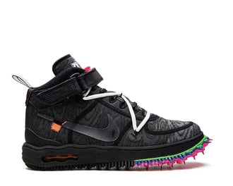 Nike Air Force 1 Mid SP Off-White Nero vista laterale – collab Virgil Abloh DO6290-001