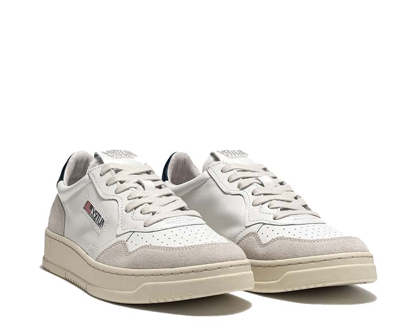 Autry 01 Low Leat / Suede White / Blue AULMLS28