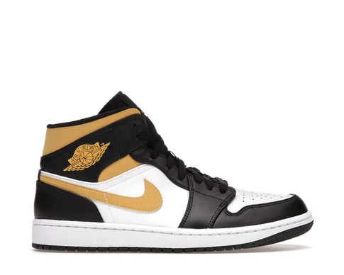 Jordan 1 Mid White / Black - Pollen 554724-177