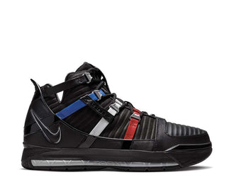 Nike Zoom LeBron 3 Negro Metallic Silver Rojo — zapatilla hombre basket LeBron retro